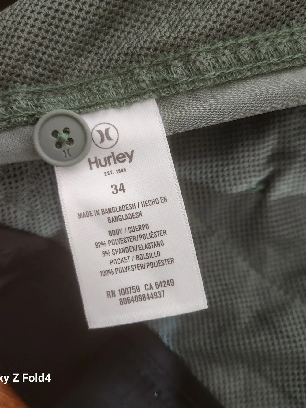 Hurley lightweight olive